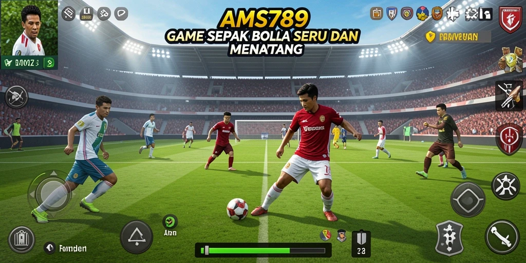 Tampilan gameplay seru dari AMS789 dalam pertandingan sepak bola.