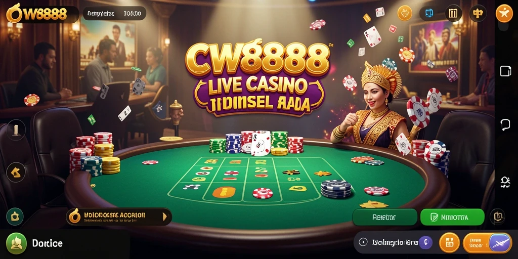 Screenshot dari gameplay Live Casino CW8888 yang menarik dan interaktif.