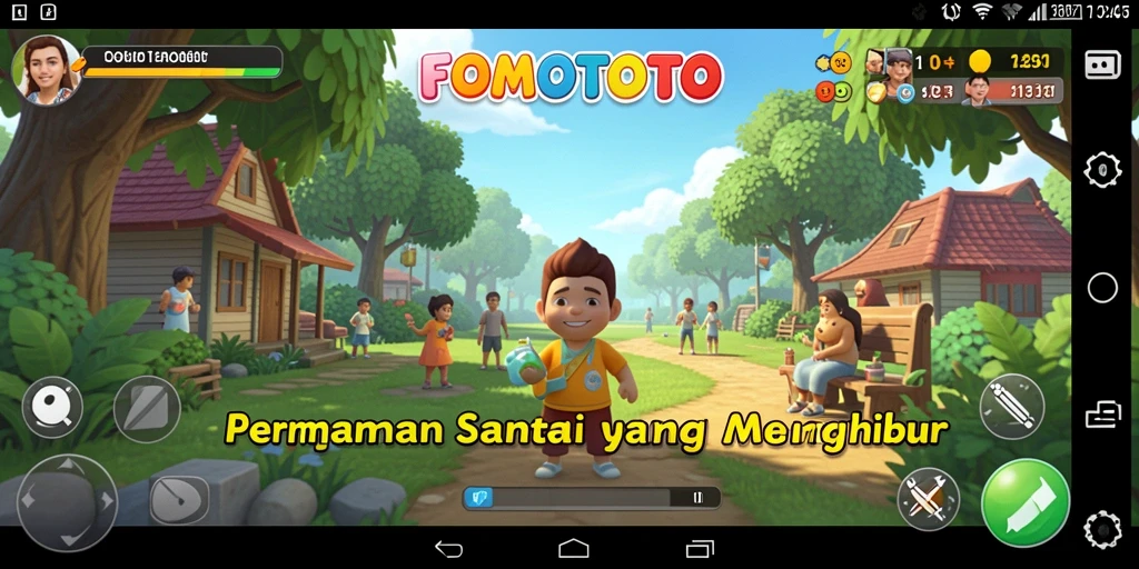 Tampilan gameplay FOMOTOTO yang seru dan penuh warna.
