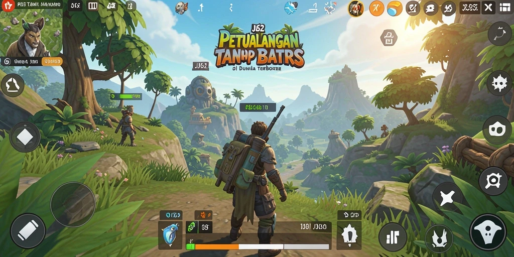 Screenshot gameplay JJ62 menunjukkan petualangan seru di dunia terbuka.
