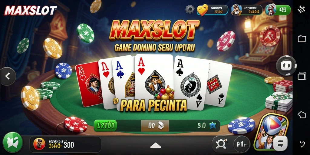 Tampilan gameplay seru di MAXSLOT, nikmati keseruan bermain domino.