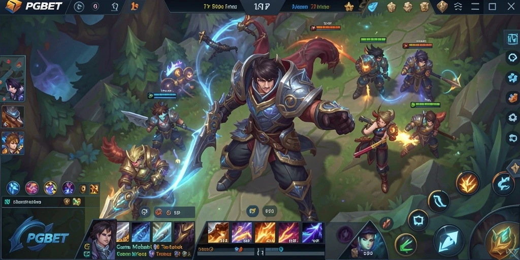Screenshot PGBET menunjukkan aksi pertempuran seru di dalam arena MOBA.