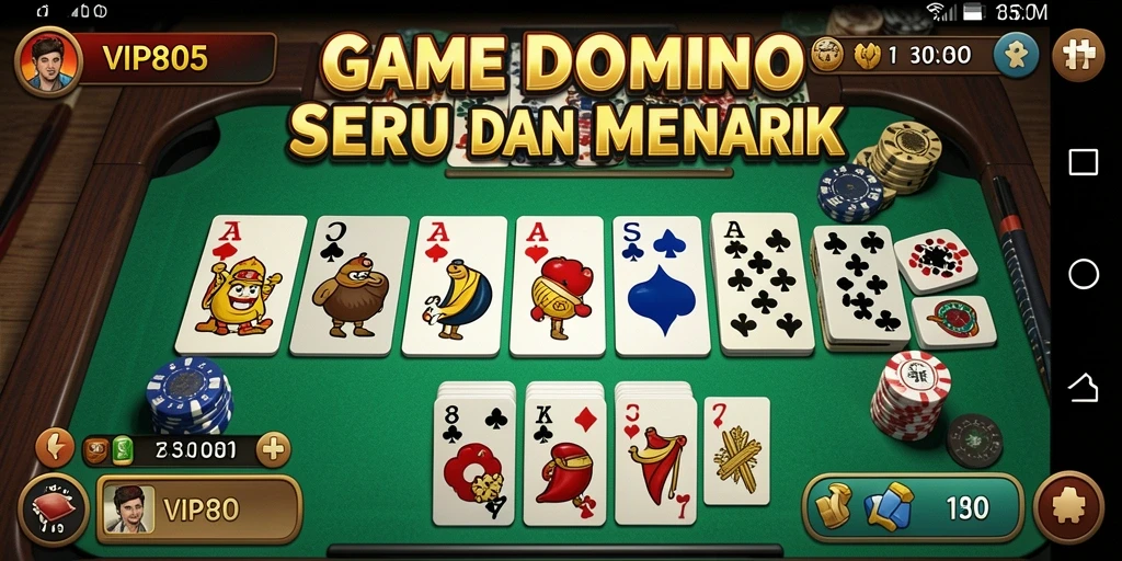 Screenshot gameplay Domino yang menarik dan seru di VIP805.