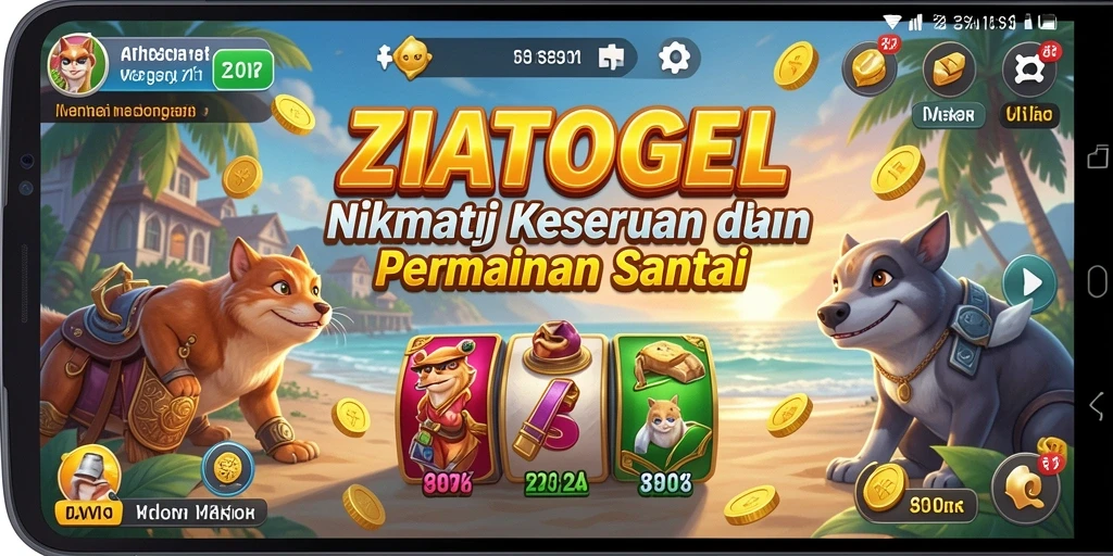 Screenshot penuh warna dari gameplay seru ZIATOGEL.